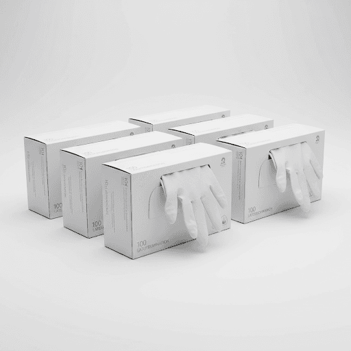 Latex-Untersuchungshandschuhe gepudert — 100er Box (M) 4