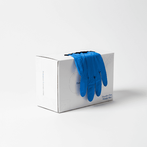 Nitril-Einmalhandschuhe puderfrei blau — 100er Box (L) 5